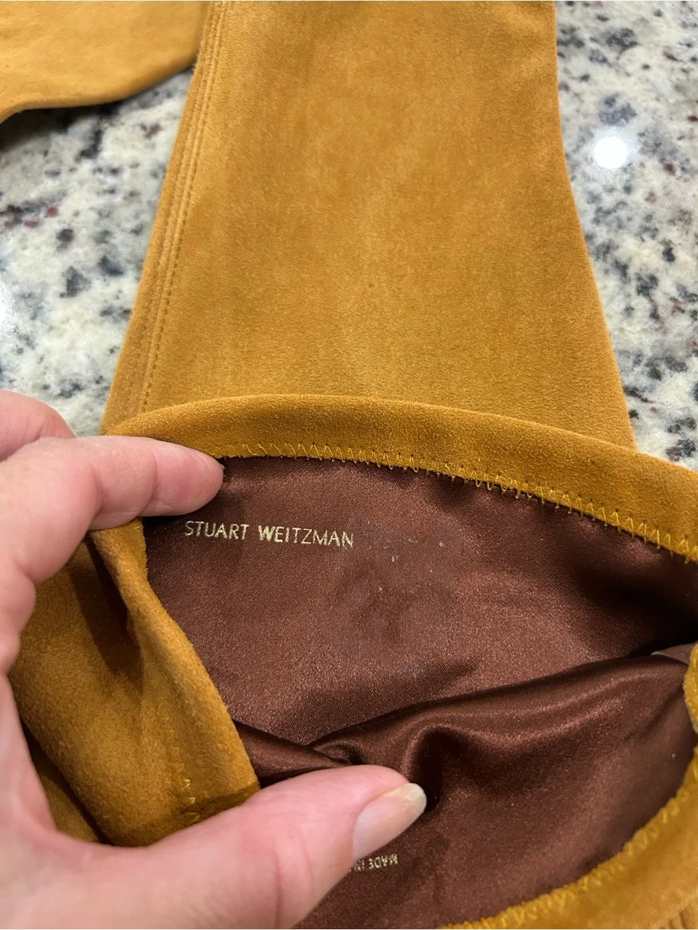 Stuart Weitzman Hinterland Tan Suede OTK Boots Size 6.5